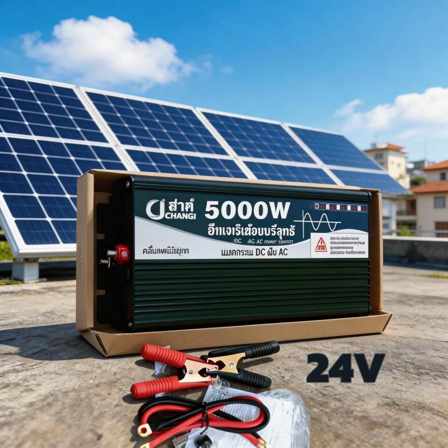 5000W อินเวอร์เตอร์ STA 24V DC เลือก24V หรือ24V to 220V AC Solar srt Power Inverter หม้อแปลงไฟ 24V t