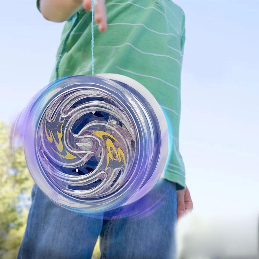 Yoyo พร้อมไฟขนาดใหญ่ Magic Light Up Professional Yoyo Ball Bearing String Trick เด็ก C6q2