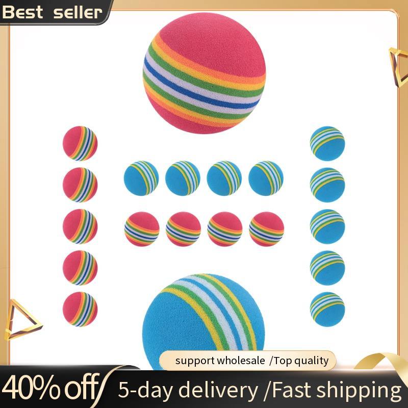 20 ชิ้นลูกกอล์ฟSoft Foam Garden Golf Balls Practice Golf Balls ฟองน้ํา Rainbow Golf Balls สําหรับในร