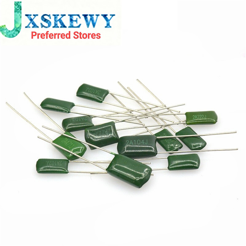 50PCS 2A104J 2A104 100V 0.1UF 100nF 2A104 โพลีเอสเตอร์ฟิล์มตัวเก็บประจุ