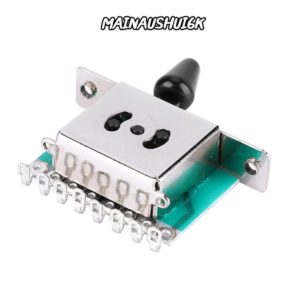MAINAUSHUI6K Guitar Lever Switch, โลหะเงิน 5-Way Pickup Selector Switch, ปฏิบัติ 5-Way ตําแหน่งหม้อก