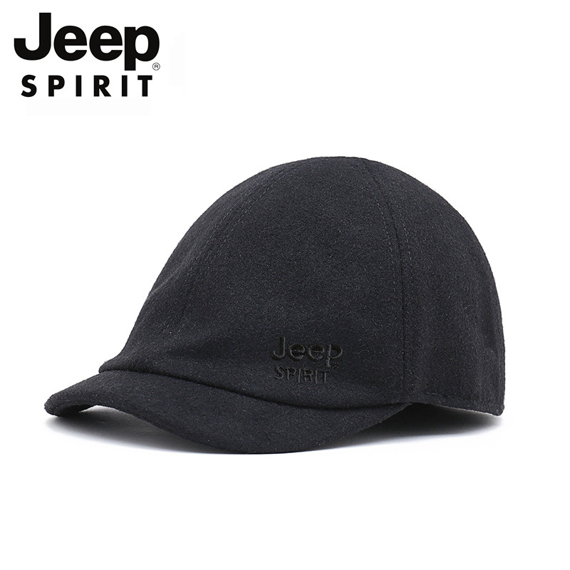 Jeep SPIRIT Jeep แฟชั่น Beret หมวกทําด้วยผ้าขนสัตว์หมวกแบนหมวกเบสบอลหมวกหนา