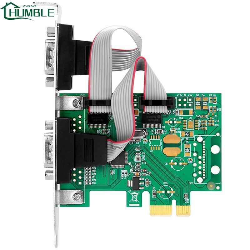 Humble PCI-E ถึง Dual Serial Combo Card RS232 PCI สําหรับ Express PCIe อะแดปเตอร์การ์ด 2 5Gb s ช่อง 