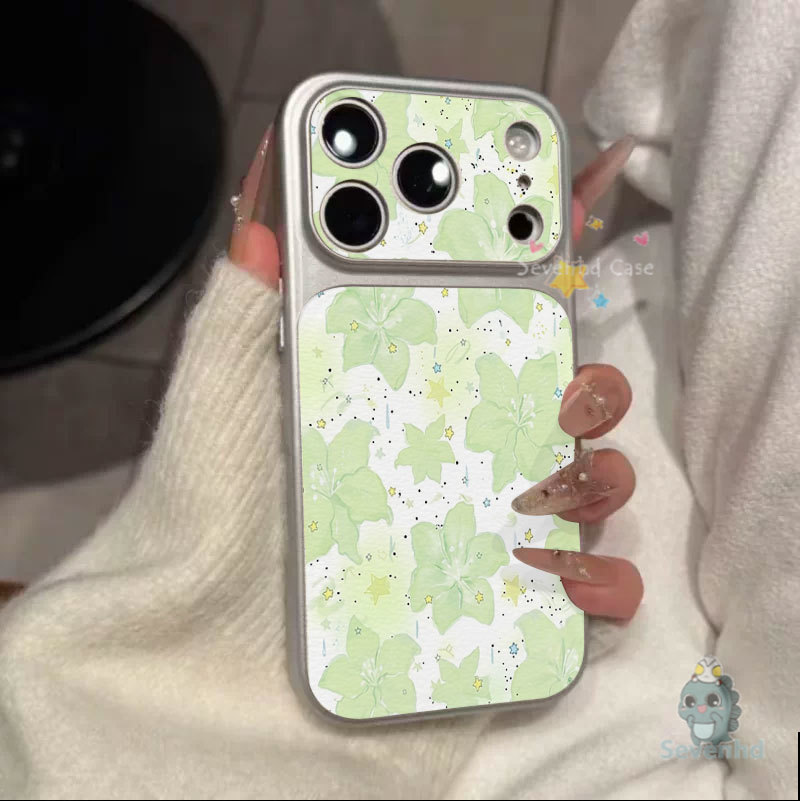 สําหรับ iPone 17 16 15 14 13 12 11 Pro Max X Xs Xr Max Pastel Floral Fantasy ลิ้นจี่-เนื้อเคสโทรศัพท