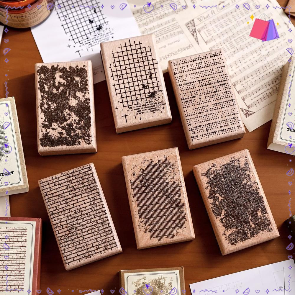 Vintage Diy ตกแต่งแสตมป์ไม้ Journal แสตมป์ Retro ล้างยางปั๊มพื้นผิวสําหรับ Journal ตกแต่ง DIY วารสาร