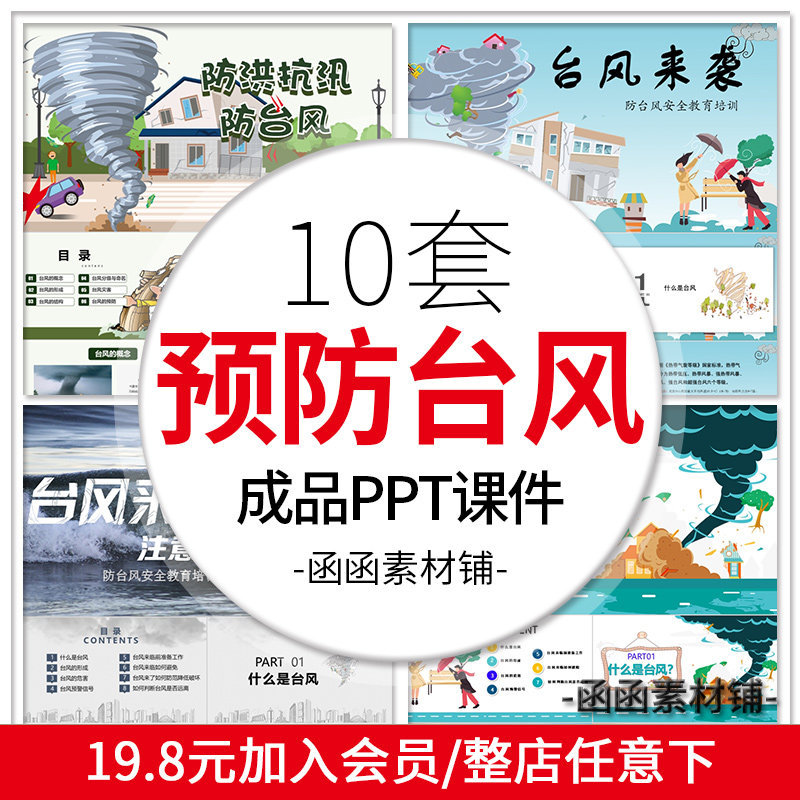 Anti-Typhoon การฝึกอบรมการศึกษาความปลอดภัย ppt Courseware นักเรียน Typhoon มาธีมภัยพิบัติตามธรรมชาติ