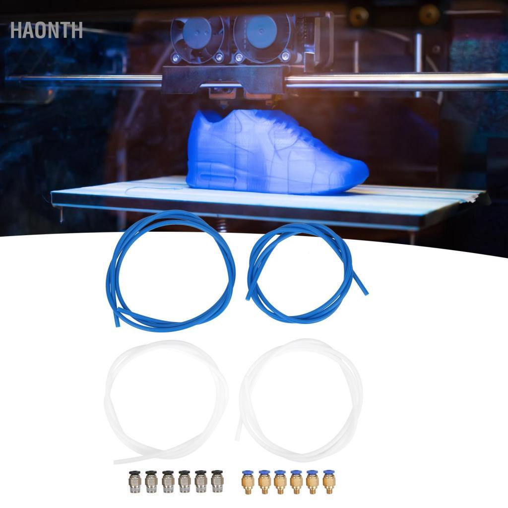 Haonth 4 ชิ้นท่อ PTFE 6 ชิ้น PC4M6 เชื่อมต่อ PC4M10 อุปกรณ์เสริมเครื่องพิมพ์ 3D