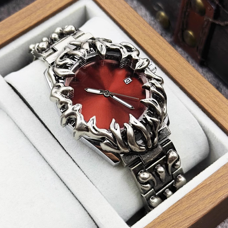 Y2K Alabaster Claw Watch Silver Irregular Metal Men Vintage Ready Stock