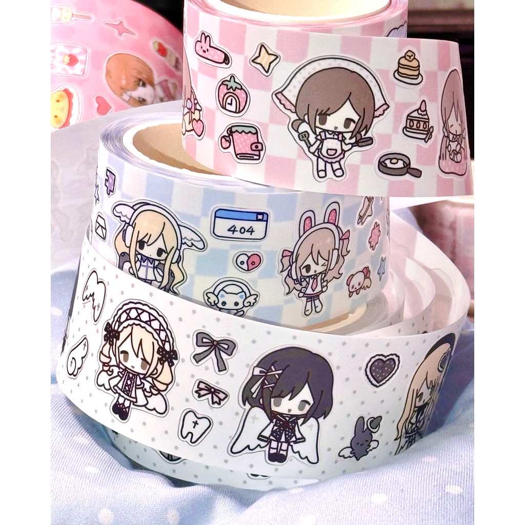 Milk Cap Shop-Phase 13 Original Cute Style Tape diy Back Card Goo Card Handbook Sticker-QQ People 3.