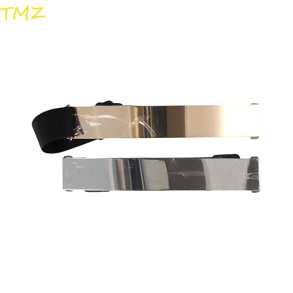 TMZ14968 ผู้หญิงเข็มขัดเอวชุดอุปกรณ์เสริมกระจกที่ไม่ซ้ํากันซิลเวอร์โกลด์ปรับเข็มขัดยืดหยุ่น คัมเมอร์บุดส์