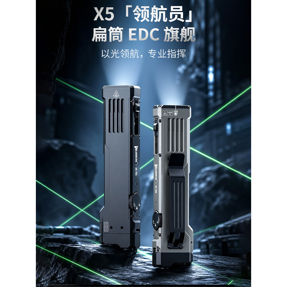 WUBEN X5 Navigator ไฟฉายแสงที่แข็งแกร่ง 2026 สไตล์ใหม่ Super Bright Long-Range ชาร์จ EDC1 ประเภท