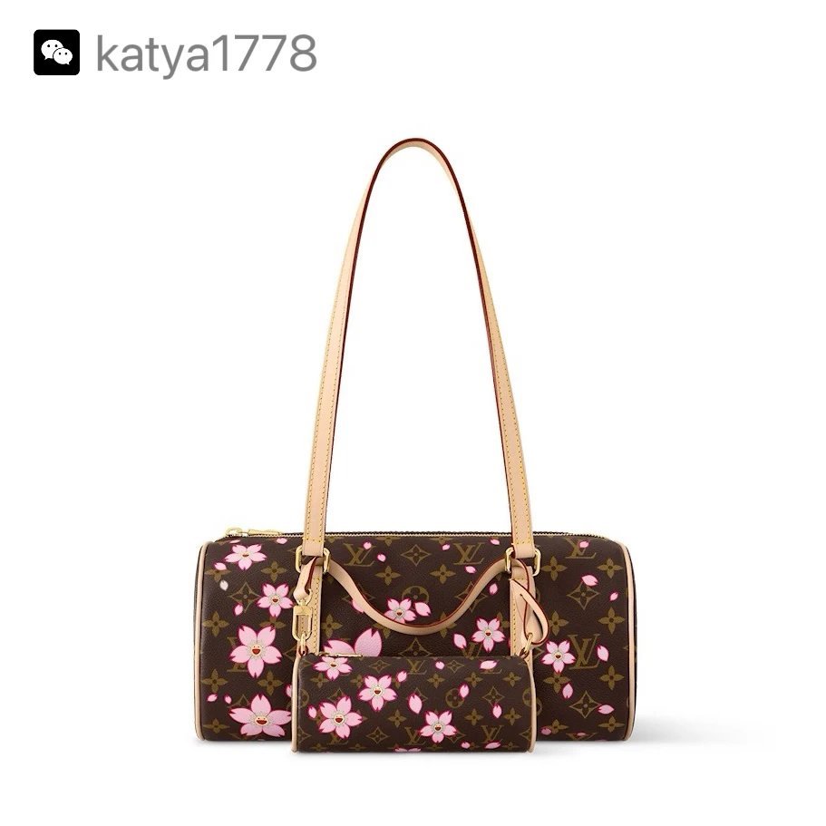 2025TM Takashi Murakami Co-Branded Second Papillon Papillon กระเป๋ากระบอก Cherry Blossom
