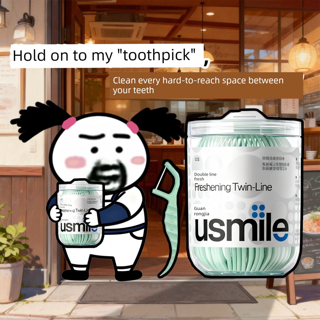dental floss ไหมขัดฟัน Ziyu คําแนะนําเฉพาะพร้อมสต็อก usmile ไหมขัดฟัน Ultra-Fine Double-Floss Floss 