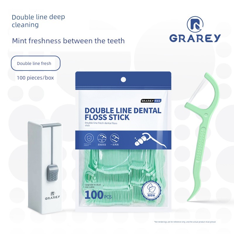 dental floss ไหมขัดฟัน GRAREY GRAREY ไหมขัดฟัน Ultra-Fine Mint Flavour Double Thread Disposable Flos