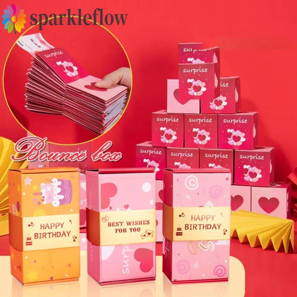 SPARKLEFLOW Surprise Bounce Box, Luxury Paper Cash Explosion Gift Box, New Gift Box Pop Up Surprise 