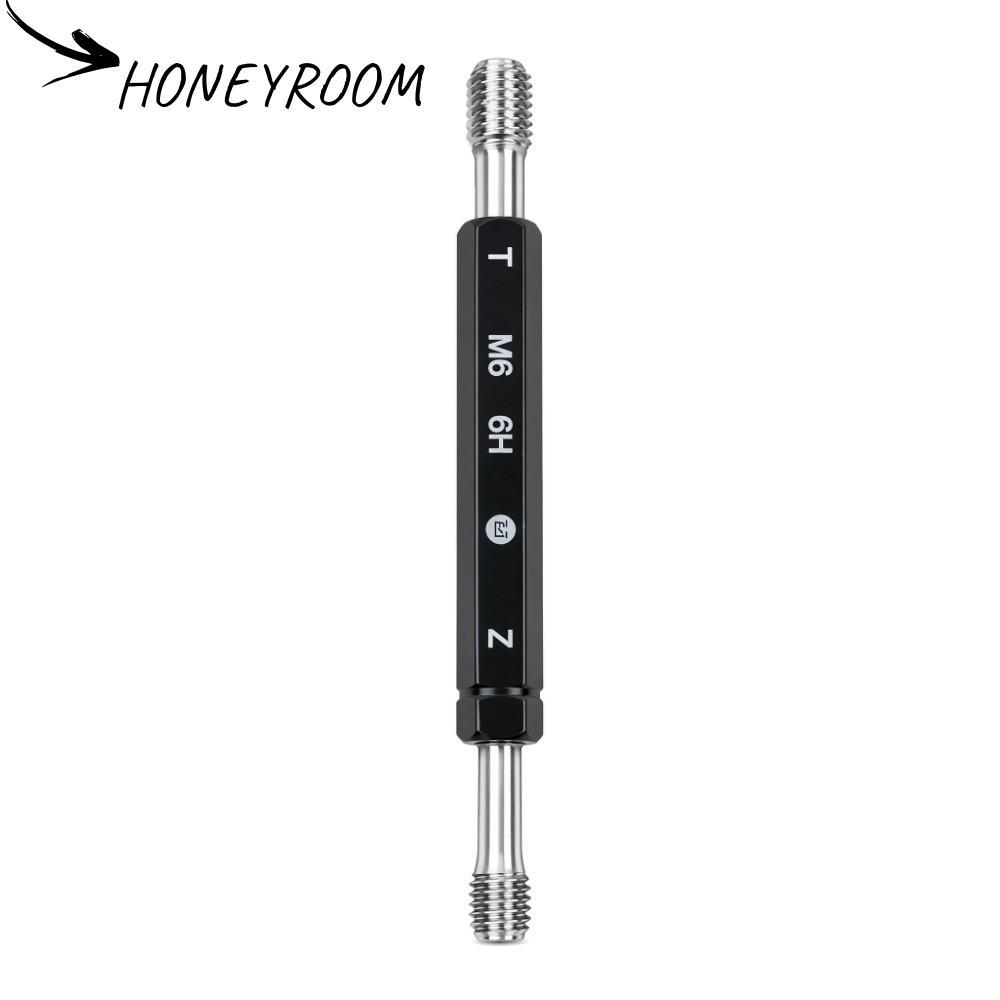 HONEYROOM การวัดเครื่องมือมือ, 6H Tolerance Double Ends Thread Plug Gauge, Precision Hex Handle M6*1