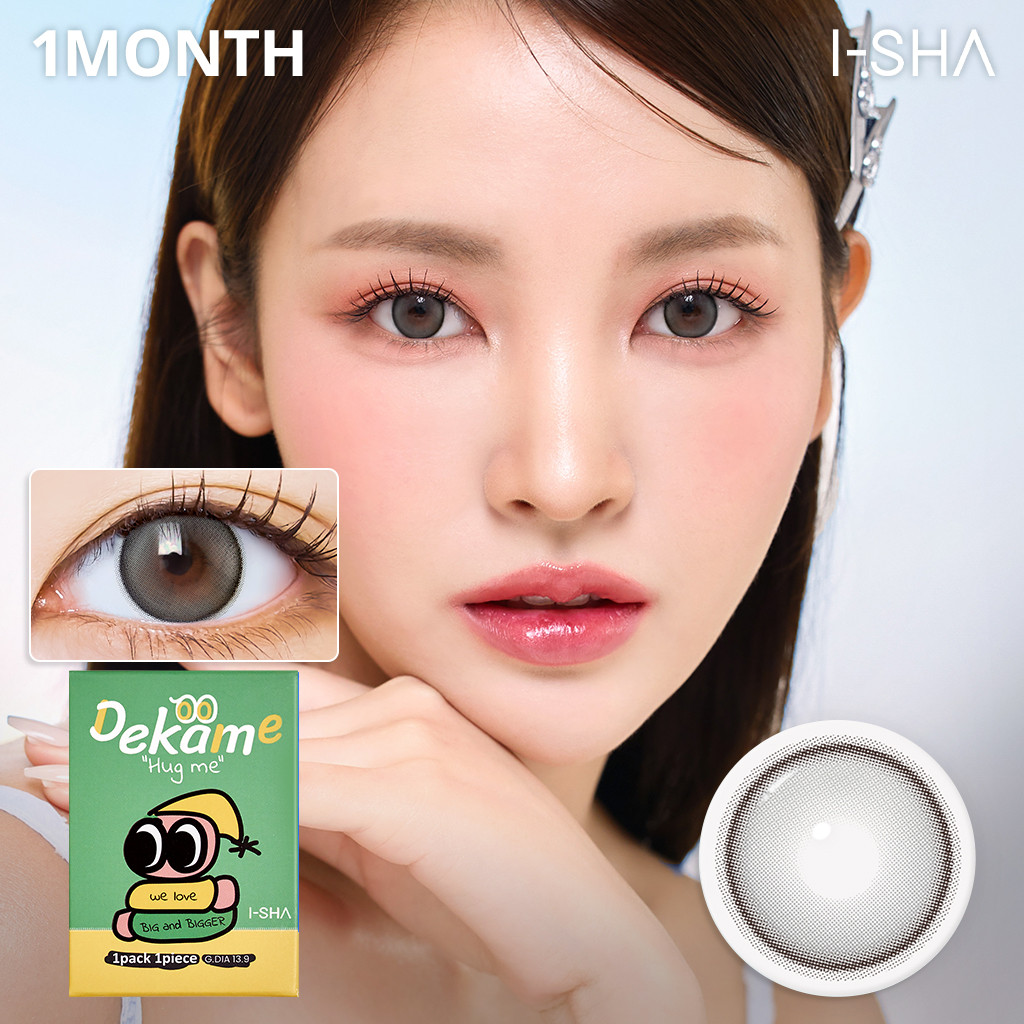 I-SHA Dekame Hug me Gray คอนแทคเลนส์เกาหลี รายเดือน มีค่าสายตา Silicone Hydrogel