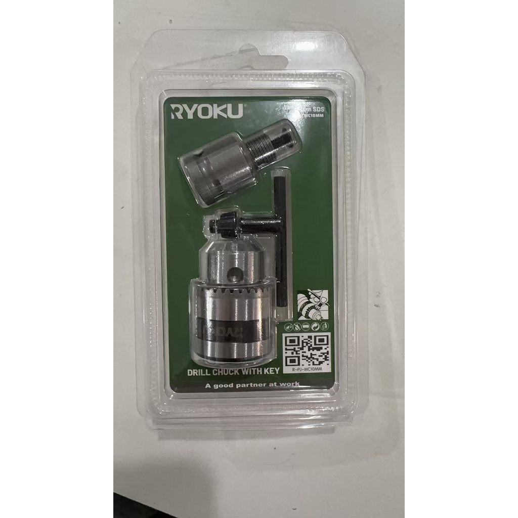 RYOKU R-PJ-WC10MM หัวจับดอกสว่าน ขนาด 10mm พร้อมกุญแจ เปลี่ยนแทนของเดิม ใช้กับสว่าน RYOKU และยี่ห้อท