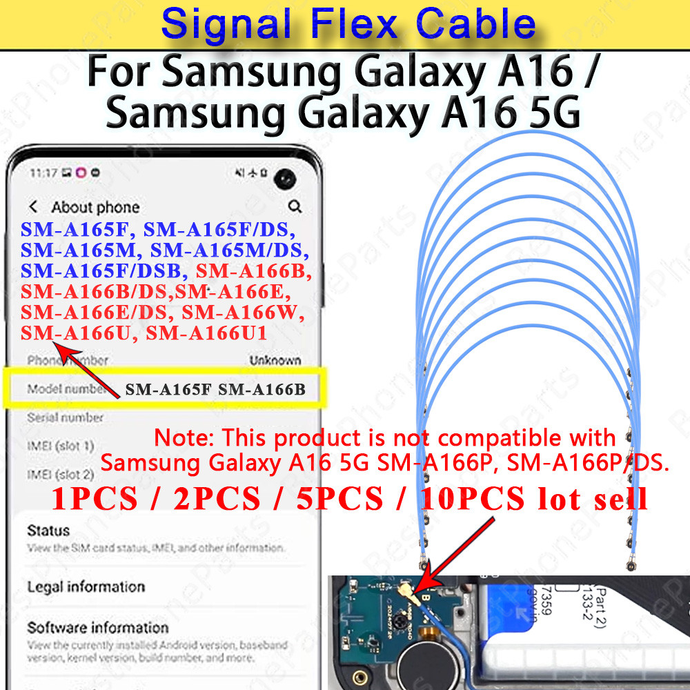 สําหรับ Samsung Galaxy A16 A165F A165M A166B A166E A166W A166U สัญญาณเสาอากาศ FRC ริบบิ้น Flex สายเส