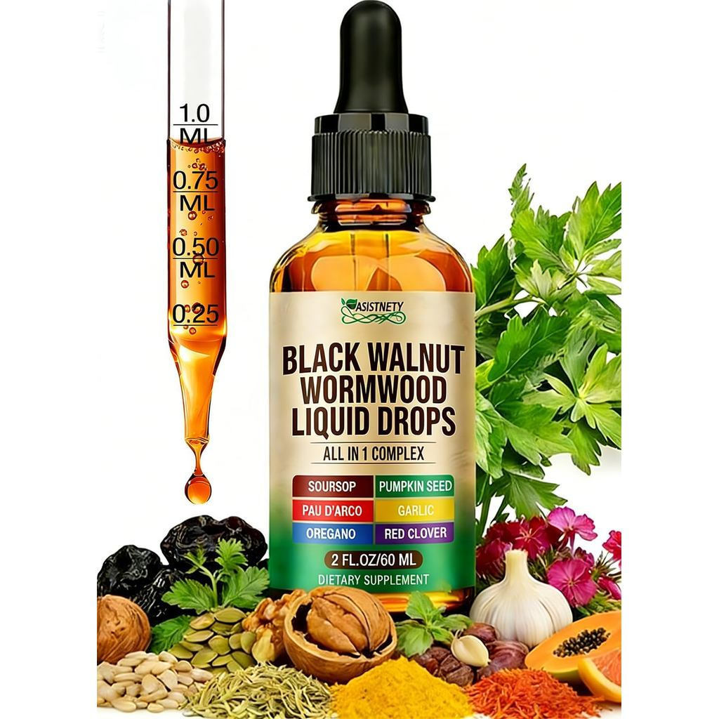20-in-1,kWalnutWormwoodTinctureCleanseforHuman,98%Absorption,RapidGutCleanse&Digestivewith Garlicing