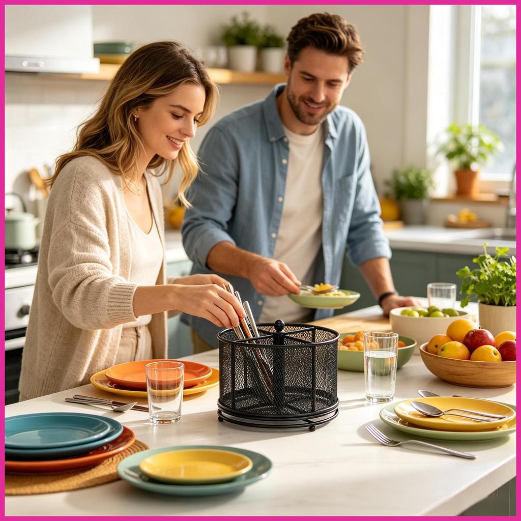 ภาชนะ Crock 4-Compartment Non-Slip Space Saving Rack เคาน์เตอร์เครื่องครัว Crock สําหรับ Home Dorm ส