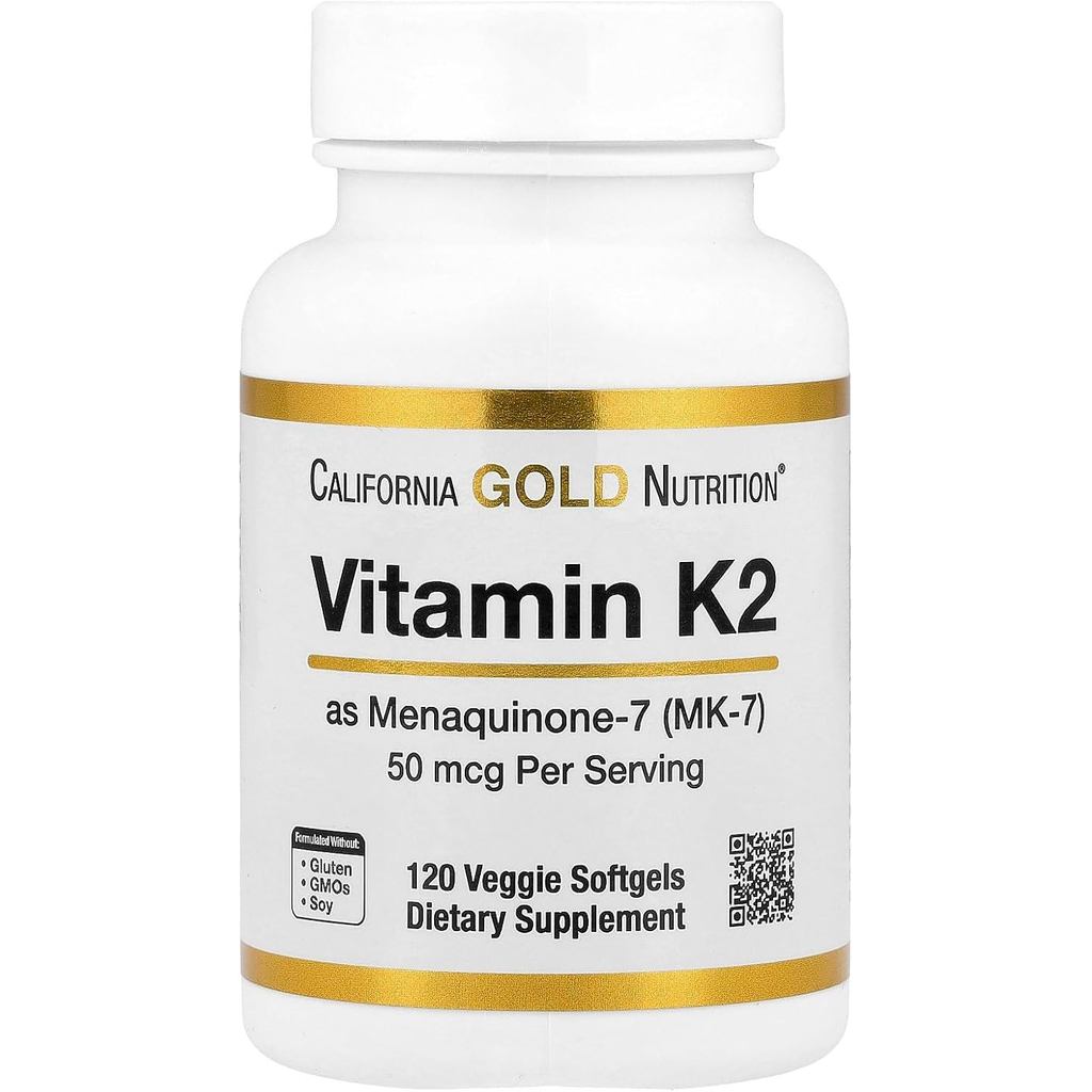 Lake Avenue Vitamin K2 (as Menaquinone-7), 50 mcg, 120 ซอฟท์เจลผัก, โภชนาการ (บรรจุอาจอารี)