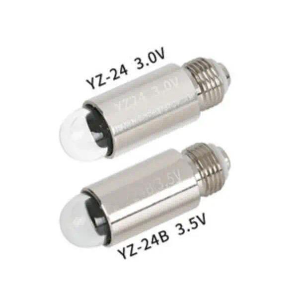 【QJ】หลอดไฟตรวจตา YZ24 3V YZ24B 3.5V จำนวน 2 ชิ้น, หลอดไฟสำหรับเครื่องตรวจตา 66VISION Streak Retinosc