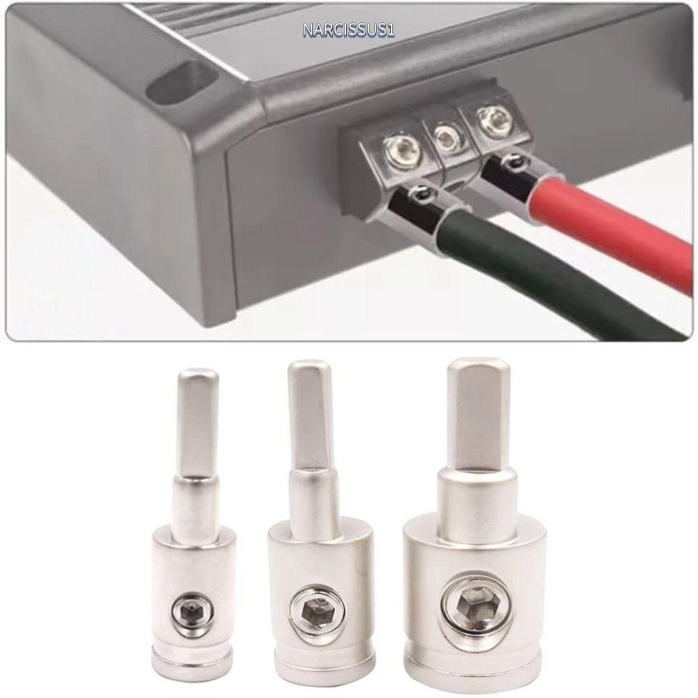 NARCISSUS13A0E ขั้วต่อเครื่องเสียงรถยนต์, 0GA 4GA 8GA Gold Silver Car Speaker Wire Terminal, ทองแดงบ