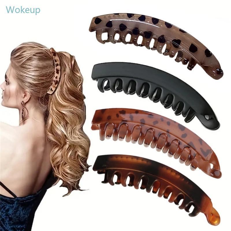 WOKE กิ๊บติดผมกล้วยหรูหราแฟชั่นผมสบาย Barrettes Make up Hairpin