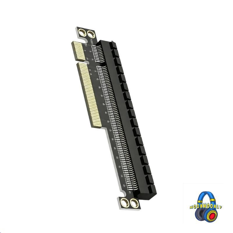 การ์ดอะแดปเตอร์ MOON PCIe X8 ถึง X16 บอร์ดขยายแบบแข็งพร้อมคอนแทคเลนส์สีทองสําหรับส่วนขยายช่องเดสก์ท็