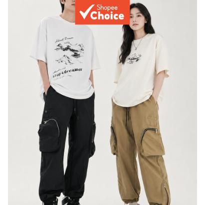 Quick Dry Lightweight Cargo Joggers Multi Pocket Drawstring Athletic Unisex Casual