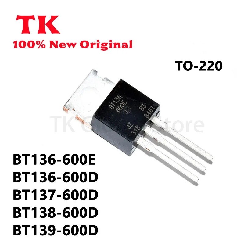 10pcs ชิ้นใหม่ Original BT136-600E BT136-600D TO220 BT136 600D TO-220 BT136-600 TRIAC BT137-600D BT1