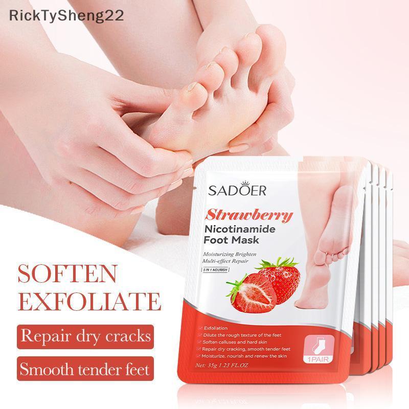 RT 1 คู่ SADER Fruits Foot Mask Moisturizing Foot Peeling Mask Exfoliating For Feet Spa Pedicure Exf