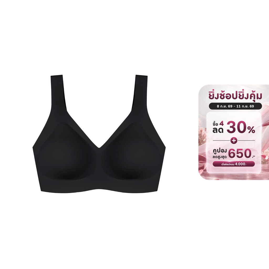 sloggi เสื้อชั้นในไม่มีโครง รุ่น sloggi ZERO Feel 2.0 Bralette AX R รหัส 10218599 สีดำ 0004