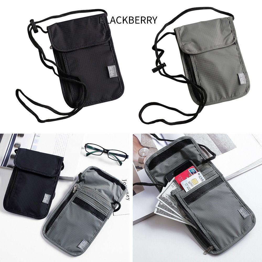 BLACKBERRY RFID Passport ID Bag, กระเป๋าเอกสารไนลอนอเนกประสงค์, กระเป๋าเดินทางหนังสือเดินทางกันน้ํา