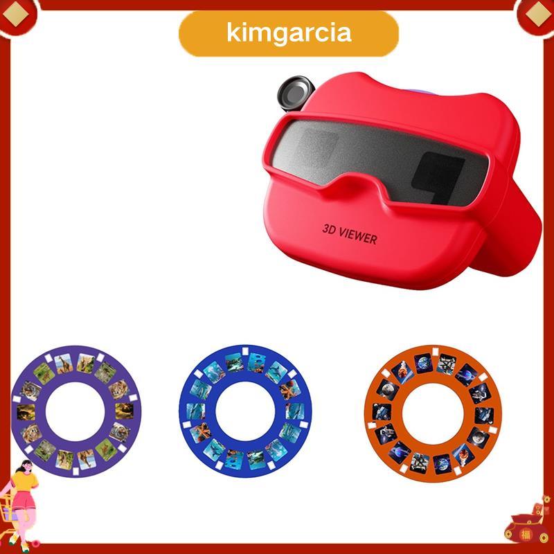 kimgarcia 3D สไลด์กล้องของเล่นเด็ก 3 ม้วน 3D Stereoscopic Viewer ของเล่น 2 สีแบบพกพา 3D สไลด์ดู Find
