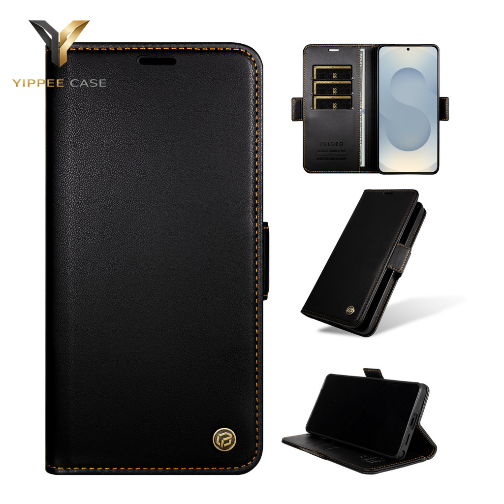 FOLDEO REGEN กรณีพลิกสําหรับ Samsung Galaxy S26 Ultra S25 S24 FE S23 S22 Plus 5G – กระเป๋าสตางค์ปกหน