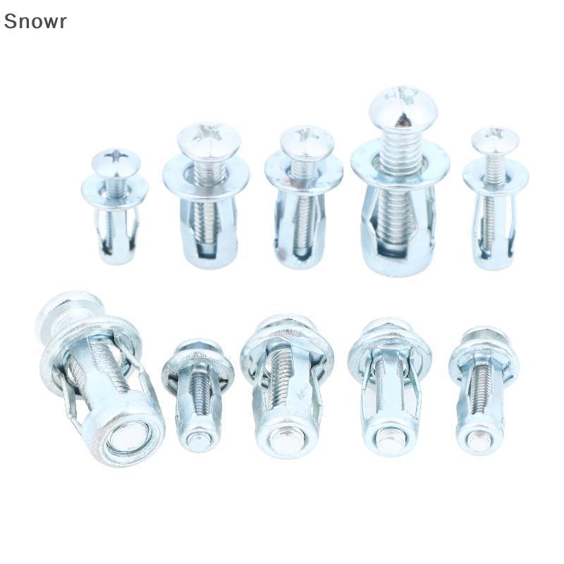 Snowr 50 ชิ้น M4-M8 สกรูเหล็ก Anchors หกเหลี่ยมเกลียวถั่วทนต่อการกัดกร่อนสําหรับ Marine Repair โครงก