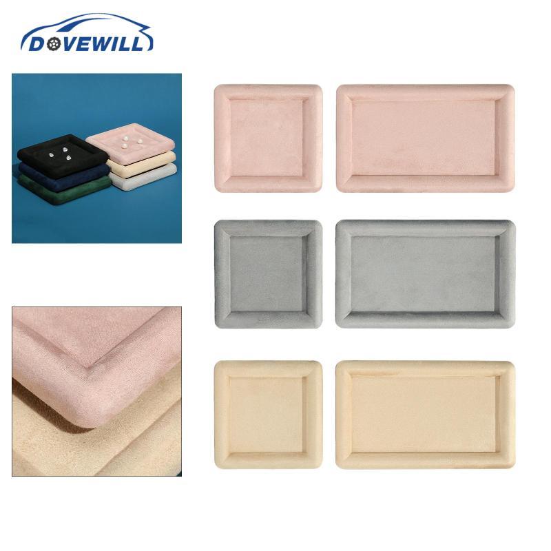 [Dovewill] Portable Velvet Square Jewerlry Tray Necklace Display for Dresser Showcase