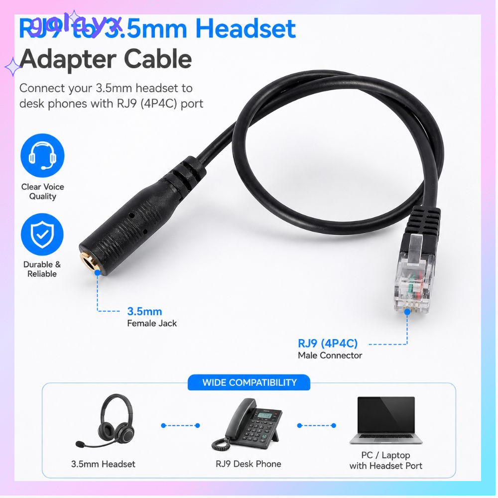 GALAYX RJ9 Connector, Universal อะไหล่ RJ9 อะแดปเตอร์, Professional เปลี่ยน 3.5 มม.ถึง RJ9 ชุดหูฟังอ