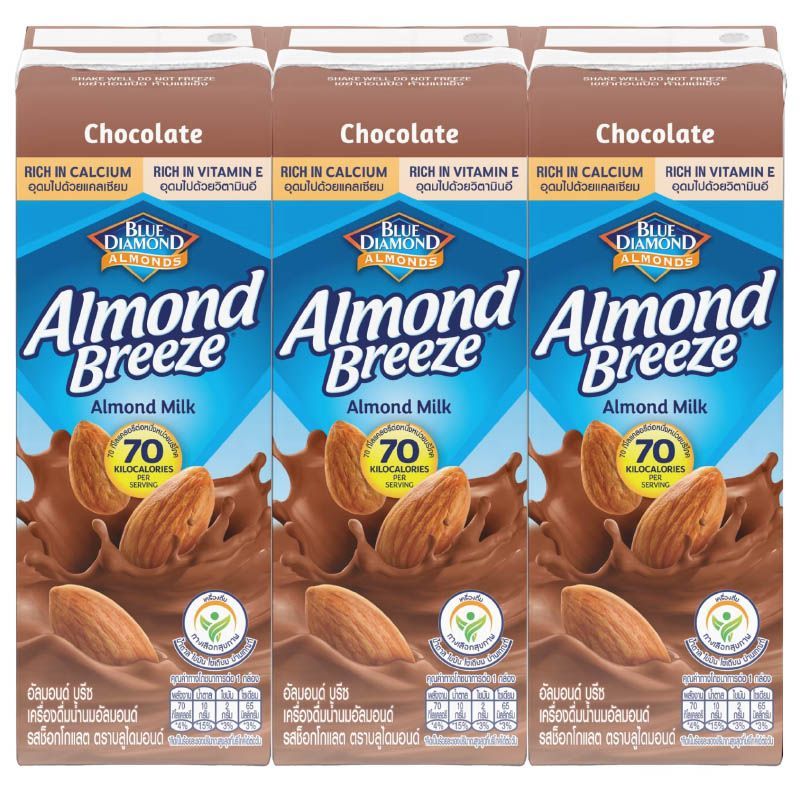 บลูไดมอนด์อัลมอนด์บรีชน้ำนมอัลมอนด์รสช็อคโกแลต 180มล. แพค 3 Blue Diamond Almond Choc 180X3