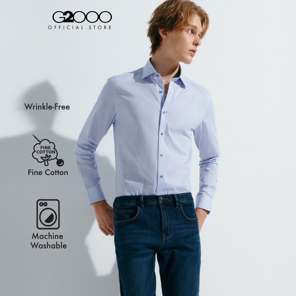 G2000 เสื้อเชิ้ตแขนยาวแบบทางการสำหรับผู้ชาย ทรง Smart Fit รุ่น 4612194273 BLUE