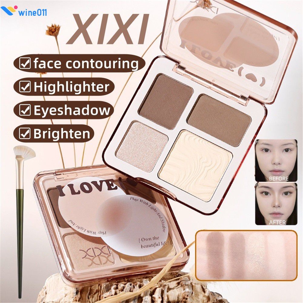 Xixi Palet Contour แป้งเนื้อละเอียด ให้ผลลัพธ์ที่เป็นธรรมชาติ กันน้ำ กันเหงื่อ และติดทนนาน ไฮไลท์เตอ