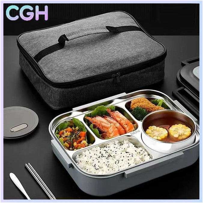 CGH กล่องเบนโตะสแตนเลส 316 จุเยอะ ใช้ไมโครเวฟได้ วัสดุปลอดภัย เกรดอาหาร เหมาะกับคนทำงานออฟฟิศ
