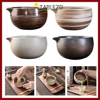TABLEZO ชามมัทฉะเซรามิก, เครื่องมือพิธีชงชา ถ้วยชงมัทฉะความจุขนาดใหญ่, ที่วางแปรงชา ชา ศิลปะ อุปกรณ์ชงชามือ