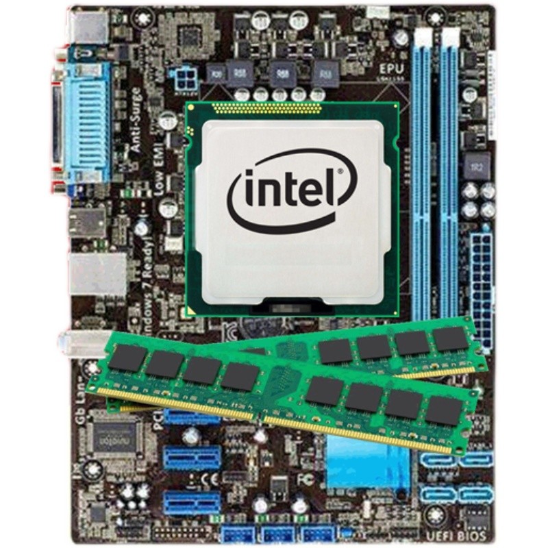 มือสองคอมพิวเตอร์เดสก์ท็อปเมนบอร์ด CPU ชุด i3 i5 i7 Quad-Core H61 H81 สามชุดสี่ชิ้นเกมสํานักงาน