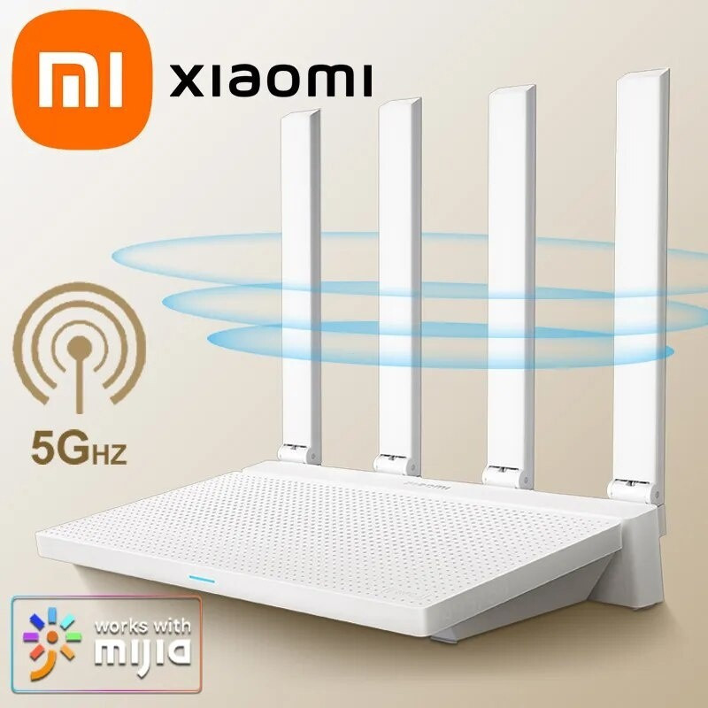Xiao AX3000T Router 2.4GHz 5GHz 1.3GHz CPU 2X2 160MHz WAN LAN LED การเชื่อมต่อ NFC สําหรับ Home Offi