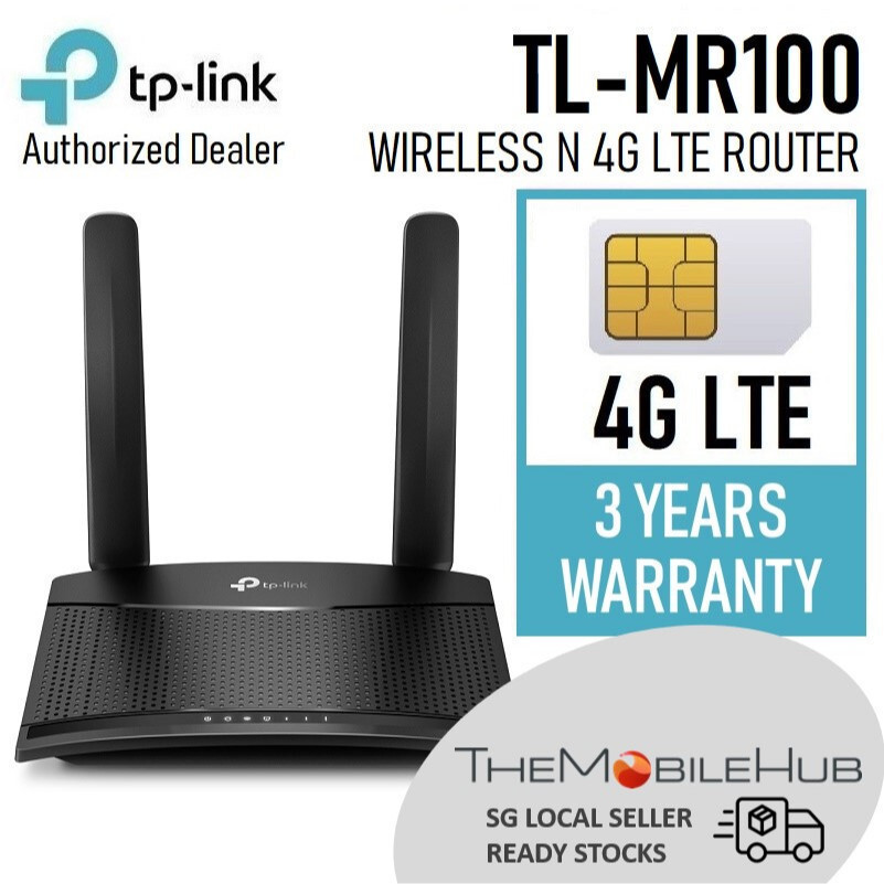 TPLink TLMR100 300Mbps N WiFi 4G LTE เราเตอร์ซิมการ์ดเราเตอร์ข้อมูลอินเทอร์เน็ต MR100HT99 2ZVL