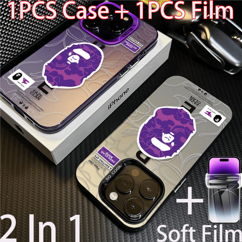 A BATHING APE ปลอก OPPO A5X A5 Pro A3X A3S A52 A92 A54 A55 A58 A78 A53 A33 A9 2020 A17 A17K A5S A7 A12 A37 A59 4 5G Hydrogel ป้องกันหน้าจอBape