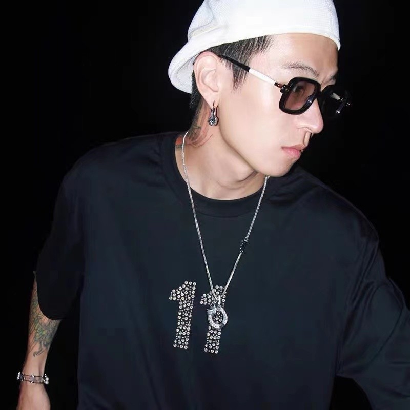 WE11DONE 11 เสื้อยืดแขนสั้นอิฐ Q5528